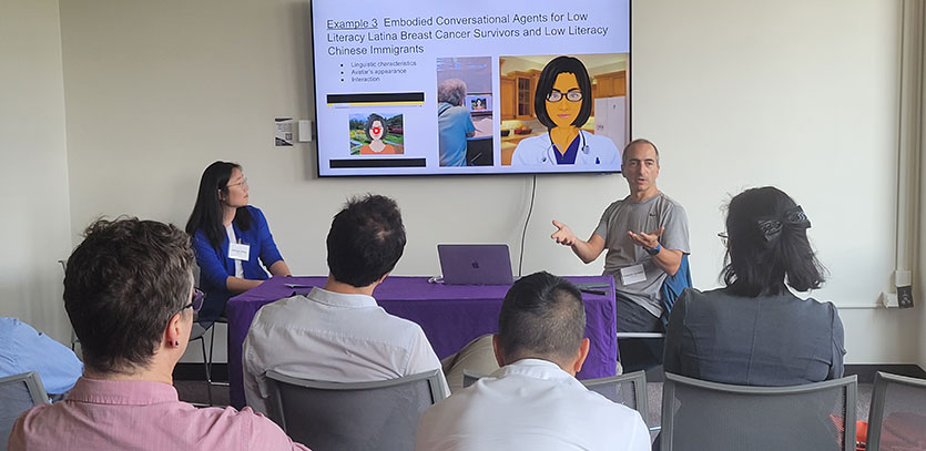 Sooyeon Jeong, postdoctoral fellow at Feinberg, and Francisco Iacobelli, visiting researcher at McCormick, discuss avatars and robots in healthcare.